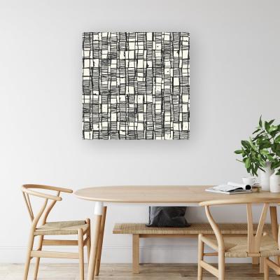 The Range Irregular Sketched Block Textured  Canvas Print - Grey / Large