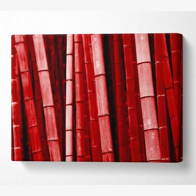 The Range Red Bamboo Canvas Print Wall Art - Yellow / 81.28cm
