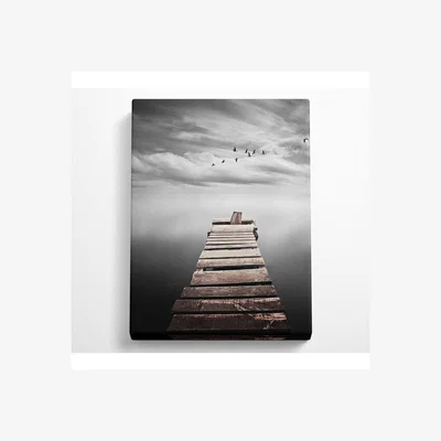 The Range Broken Pier Canvas Print - Black / 66.04cm
