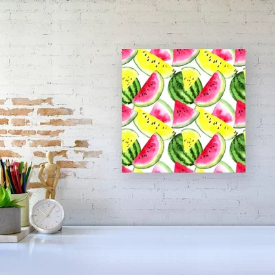 The Range Colourful Melon Pattern Canvas Print - Pink / Medium