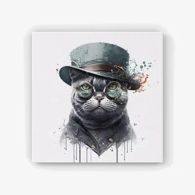 The Range British Shorthair Cat Splashart HD Metal Print - Neutral / 56cm