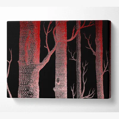 The Range Red Night Trees Canvas Print Wall Art - Yellow / 81.28cm