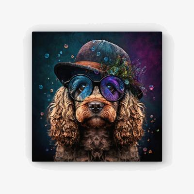 The Range Cockapoo Dog Face Splashart HD Metal Print - Neutral / 40cm
