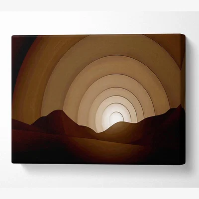 The Range Chocolate Rainbow Horizon Canvas Print Wall Art - Yellow / 81.28cm