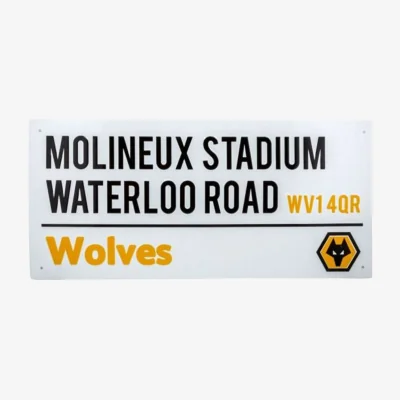 The Range Wolverhampton Wanderers FC Molineux Stadium Waterloo Road Light Street Sign - White