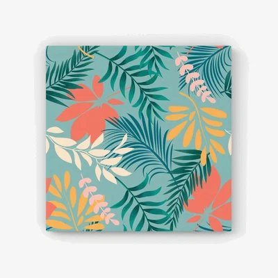 The Range Abstract Bright Colorful Tropical Leaves HD Metal Print - Blue / 40cm