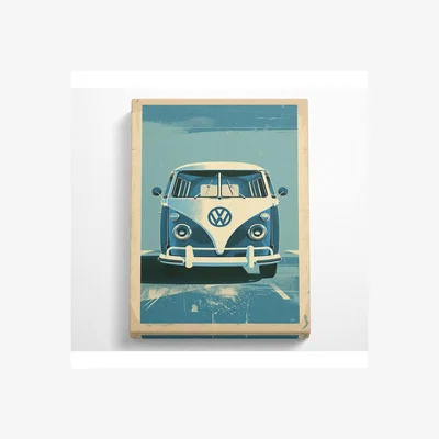 The Range Camper Van Canvas Print - Black / 66.04cm