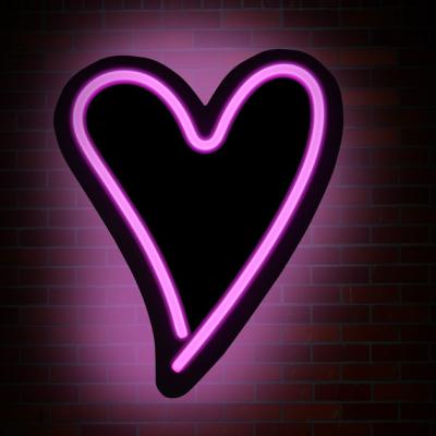 The Range Love Heart Hangable Light-Up LED Chalkboard - Black