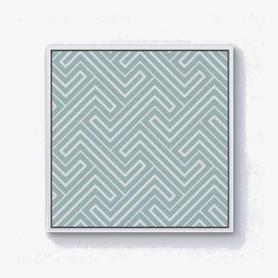 The Range Geometric Modern Ornment Canvas Print - Green / 76.2cm / White Frame