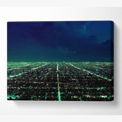 The Range Aerial City View Canvas Print Wall Art - Yellow / 66.04cm