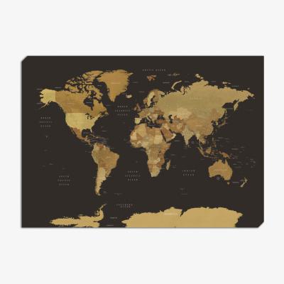 The Range Grey and Mustard World Map Canvas