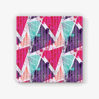 The Range Shabby Geometric Pattern HD Metal Print - Pink / 56cm