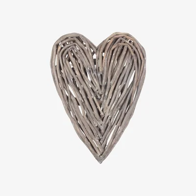 The Range Rustic Willow Heart Decor - Brown / Small