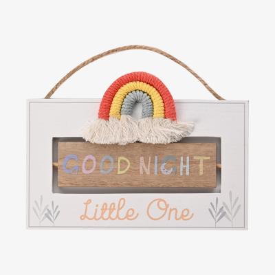 The Range Petit Cheri Good Morning and Good Night Hanging Plaque - White