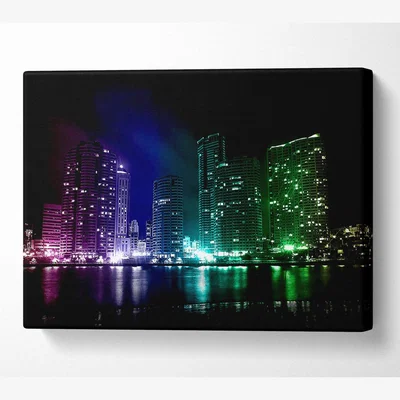 The Range Creative City Lights Canvas Print Wall Art - Yellow / 101.6cm
