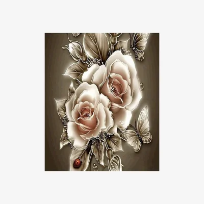 The Range Roses and Butterfly Diamond Painting Art Kit - Multi