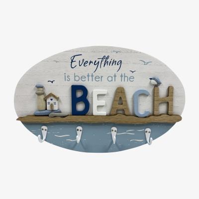 The Range Life Is Better At The Beach Hook Plaque - Blue