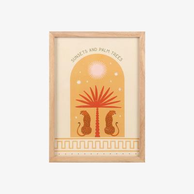 The Range Exotic Leopard Palm Wall Art Print For Tropical Vibes - Brown