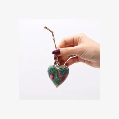 The Range Large Decor Wooden Heart with Bird  Floral Design for Home - Multi