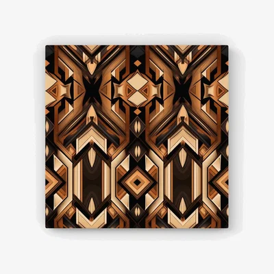 The Range Black And Brown Intricate Pattern HD Metal Print - Brown / 40cm