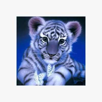 The Range Tiger Butterfly Diamond Painting Kit - White