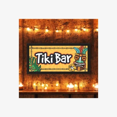The Range Wall Art Framed Print  Home Tiki Bar - Black