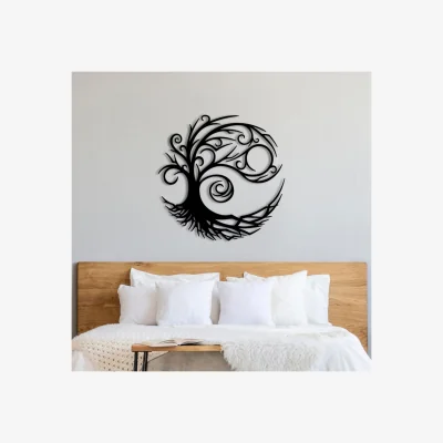 The Range METAL WALL ART- TREE OF LIFE 60X60 CM - TEXTURE BLACK - Black