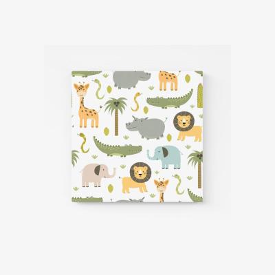 The Range Cute Safari Animals Canvas Print - Grey / Medium