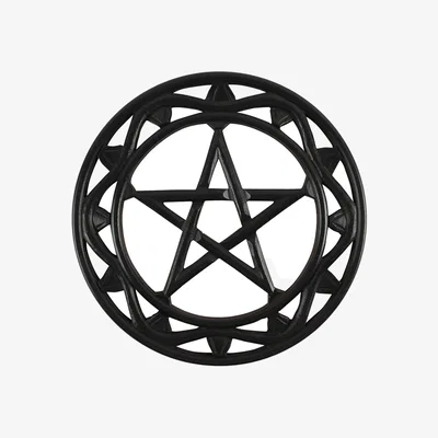 The Range Black Wooden Pentagram Wall Art - Mystical Home Decor, 30cm Size - Black
