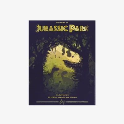 The Range Jurassic Park T-Rex Silhouette Limited Edition Art Print - Multi