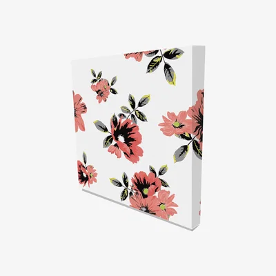 The Range 'Seamless Floral' Graphic Art on Canvas - Red / 101cm