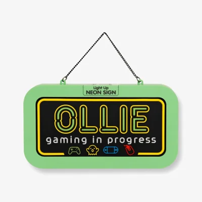 The Range Ollie Pre-personalised Light-Up Neon Bedroom Sign - Black