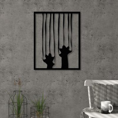 The Range Scratch  Wall Art Metal Decorative Object - Black - Black