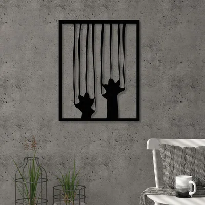 The Range Scratch  Wall Art Metal Decorative Object - Black - Black