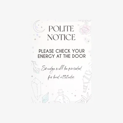 The Range Check Your Energy Metal Sign With Humor And Charm - White