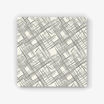 The Range Monochrome Distressted Pattern HD Metal Print - Grey / 40cm