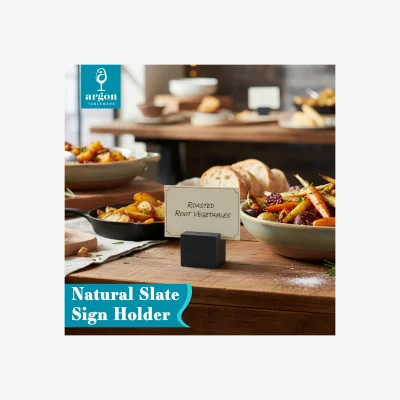 The Range Natural Slate Sign Holder - 3cm - Grey