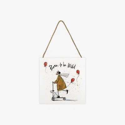 The Range Sam Toft (Born To Be Wild) Wooden Block - White