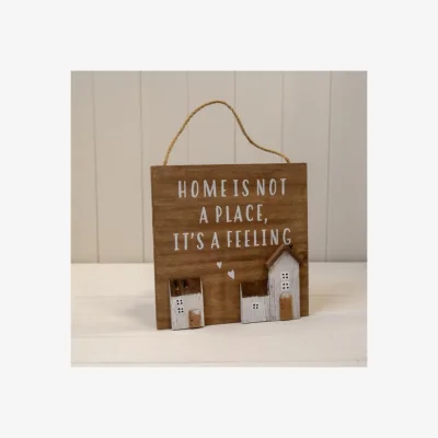 The Range Multicolour Wooden Home Sign 'Home is Not a Place it's a Feeling' with - Brown