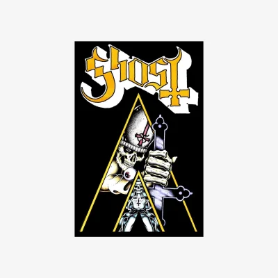 The Range Ghost Clockwork Textile Poster - Black/White/Yellow