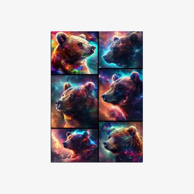 The Range Bear Collage Metal Wall Art - Silver / 200g