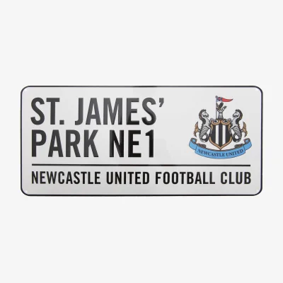 The Range Newcastle United FC St James Park Metal Street Sign - White