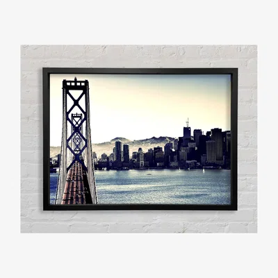 The Range Intersection On Bay Bridge Framed Print Architecture Prints - Black