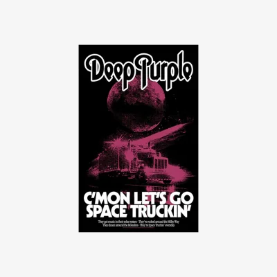 The Range Deep Purple Space Truckin Textile Poster - Black/Purple/White
