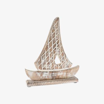 The Range Rustic Mango Wood Boat Decoration - Brown