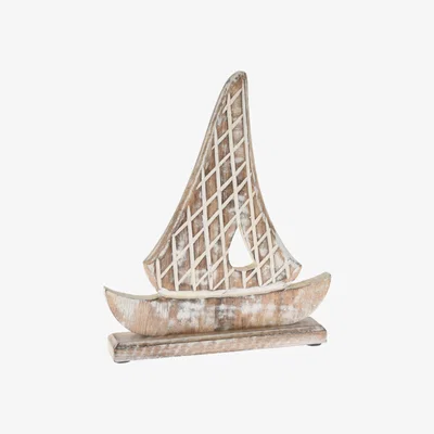 The Range Rustic Mango Wood Boat Decoration - Brown