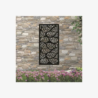 The Range Crown Blossom Screen Metal Wall Art - Black