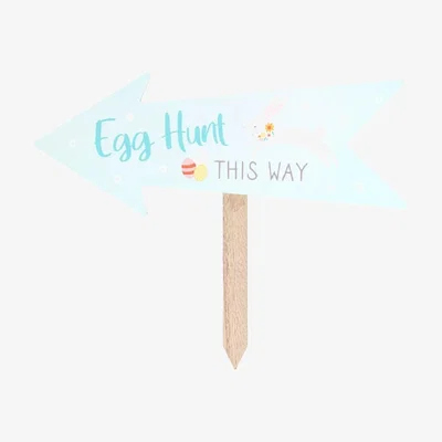 The Range Egg Hunt This Way Sign Stake - Adorable Directional Sign for Festivities - Aqua