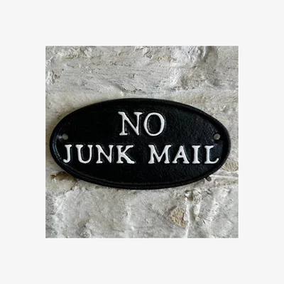 The Range No Junk Mail Round Sign - Black
