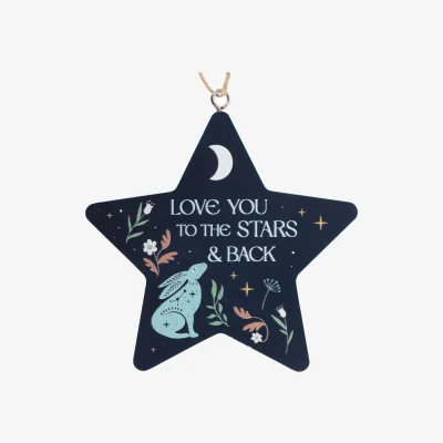 The Range Love You to the Stars and Back Hare Hanging Sign - Blue